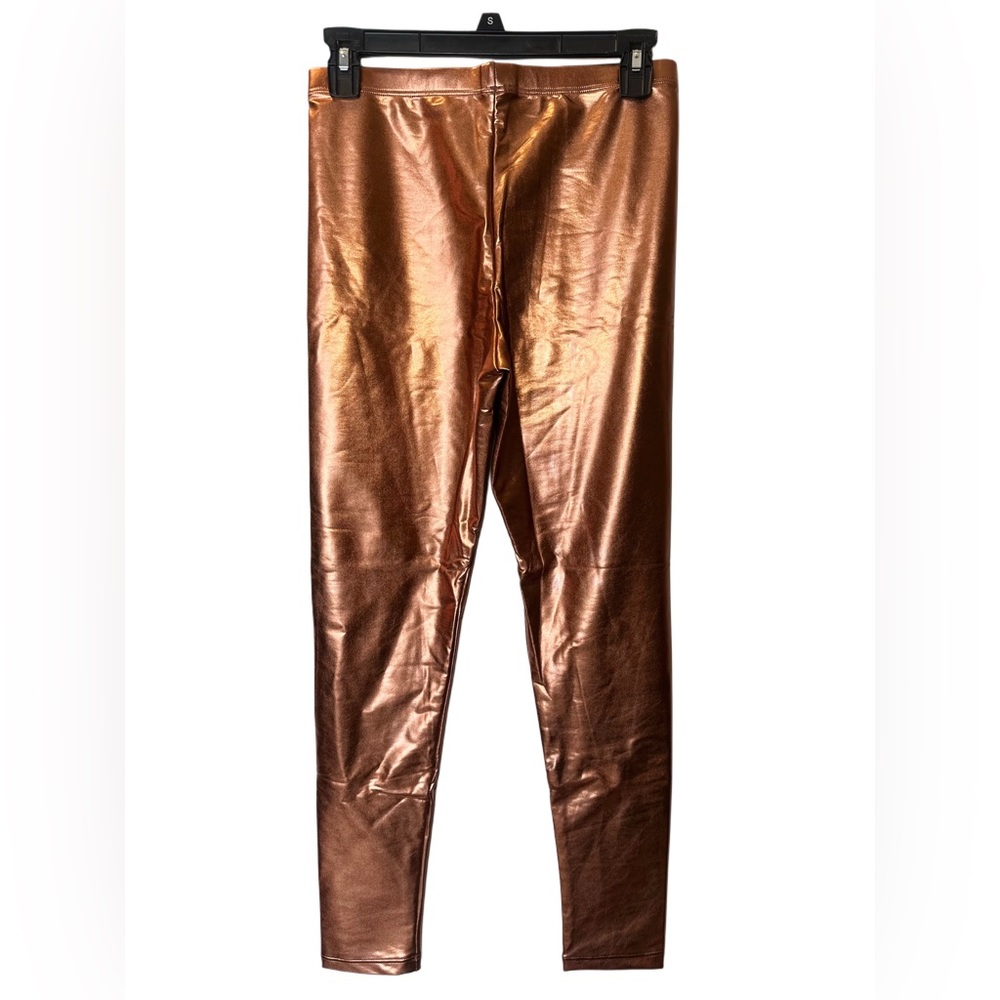 AMERICAN APPAREL ICONIC CLASSIC COPPER METALLIC LEGGINGS Y2K MATTE - Picture 3 of 6
